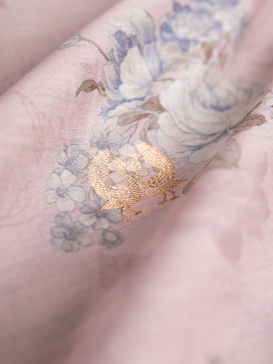 Handwoven Cotton Silk Pink Fabric