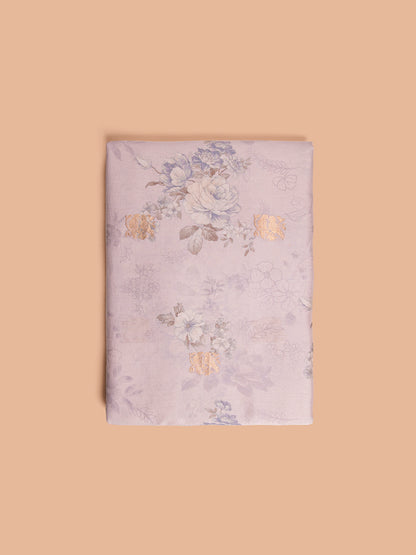 Handwoven Peach Cotton Silk Fabric
