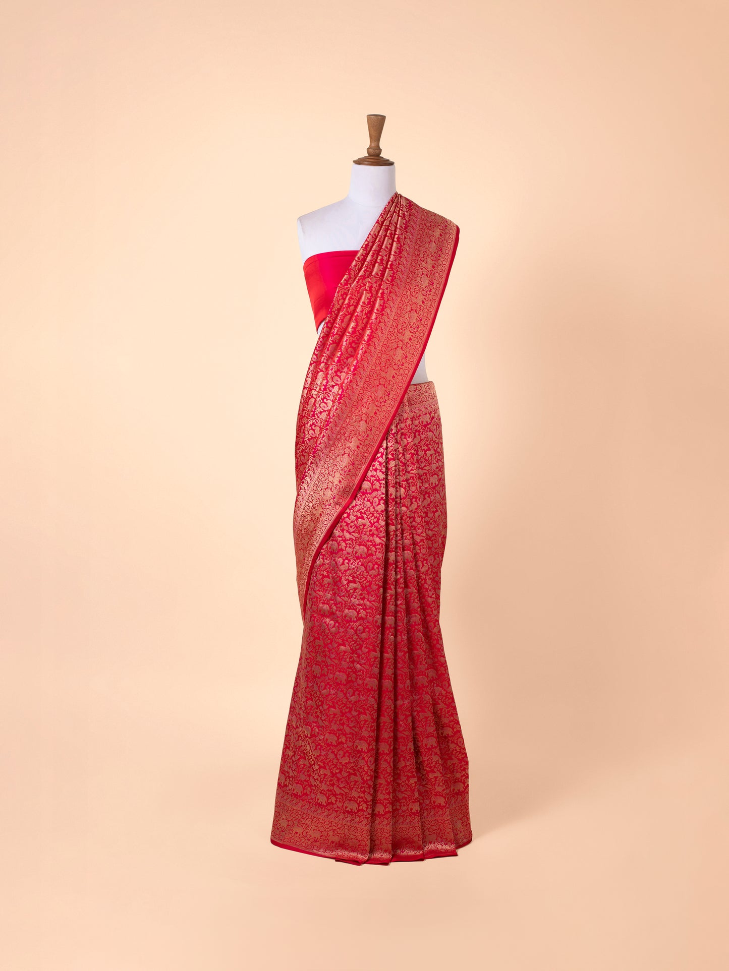 Handwoven Rani Pink Silk Saree