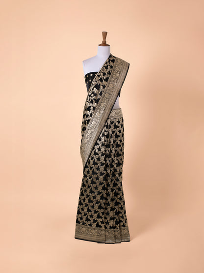 Handwoven  Black Silk Saree