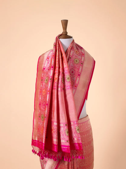 Handwoven Rani Pink Silk Saree