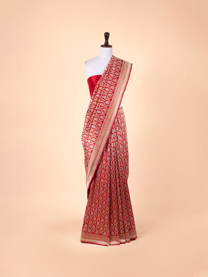 Handwoven Red Silk Saree