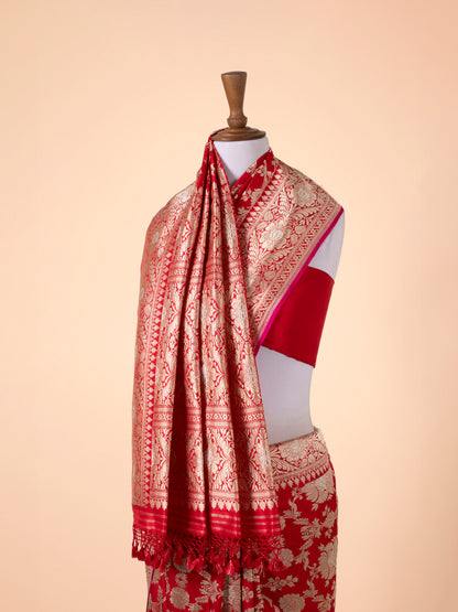 Handwoven Red Silk Saree