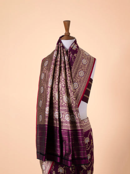 Handwoven Purple Silk Saree