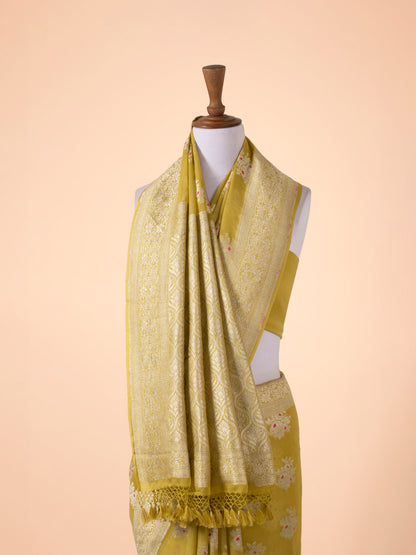 Handwoven Mustard Georgette Saree