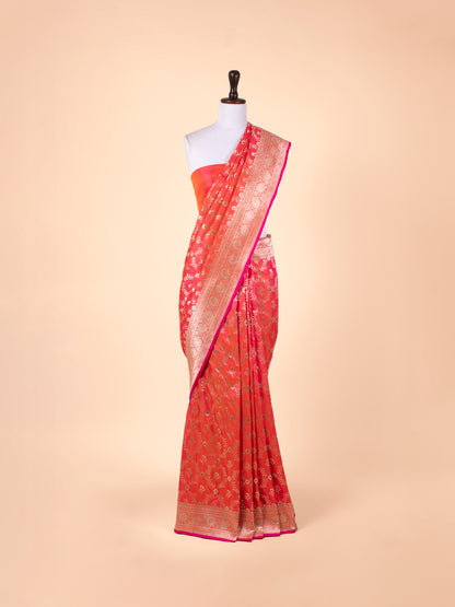 Handwoven Rani Pink Silk Saree