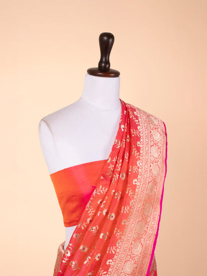 Handwoven Rani Pink Silk Saree