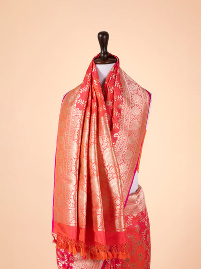 Handwoven Rani Pink Silk Saree