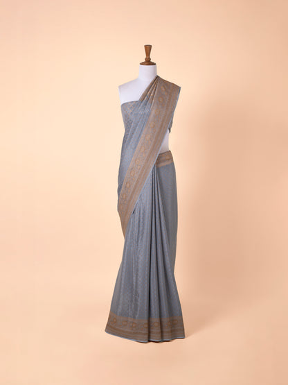 Handwoven Grey Silk Saree