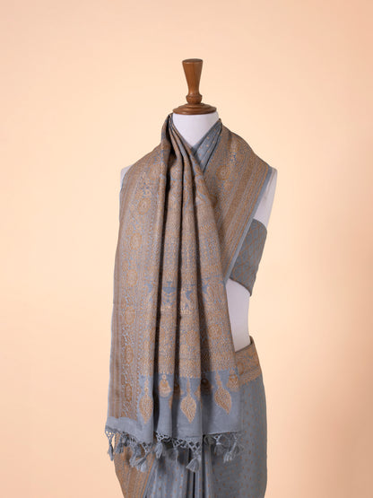 Handwoven Grey Silk Saree