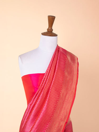 Handwoven Rani Pink Silk Saree