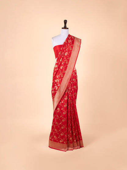 Handwoven Red Silk Saree