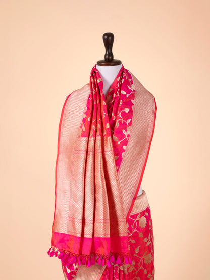 Handwoven Rani Pink Silk Saree