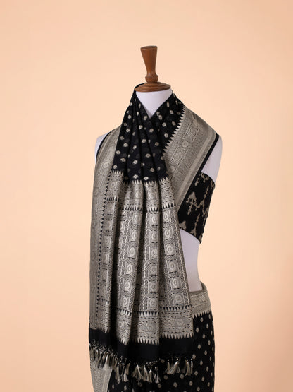 Handwoven Black Georgette Saree