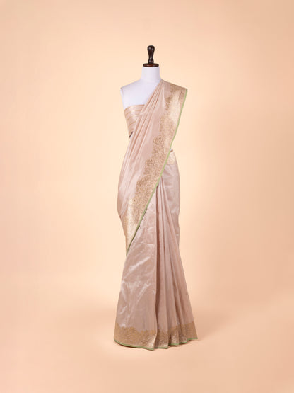 Handwoven Beige Silk Saree