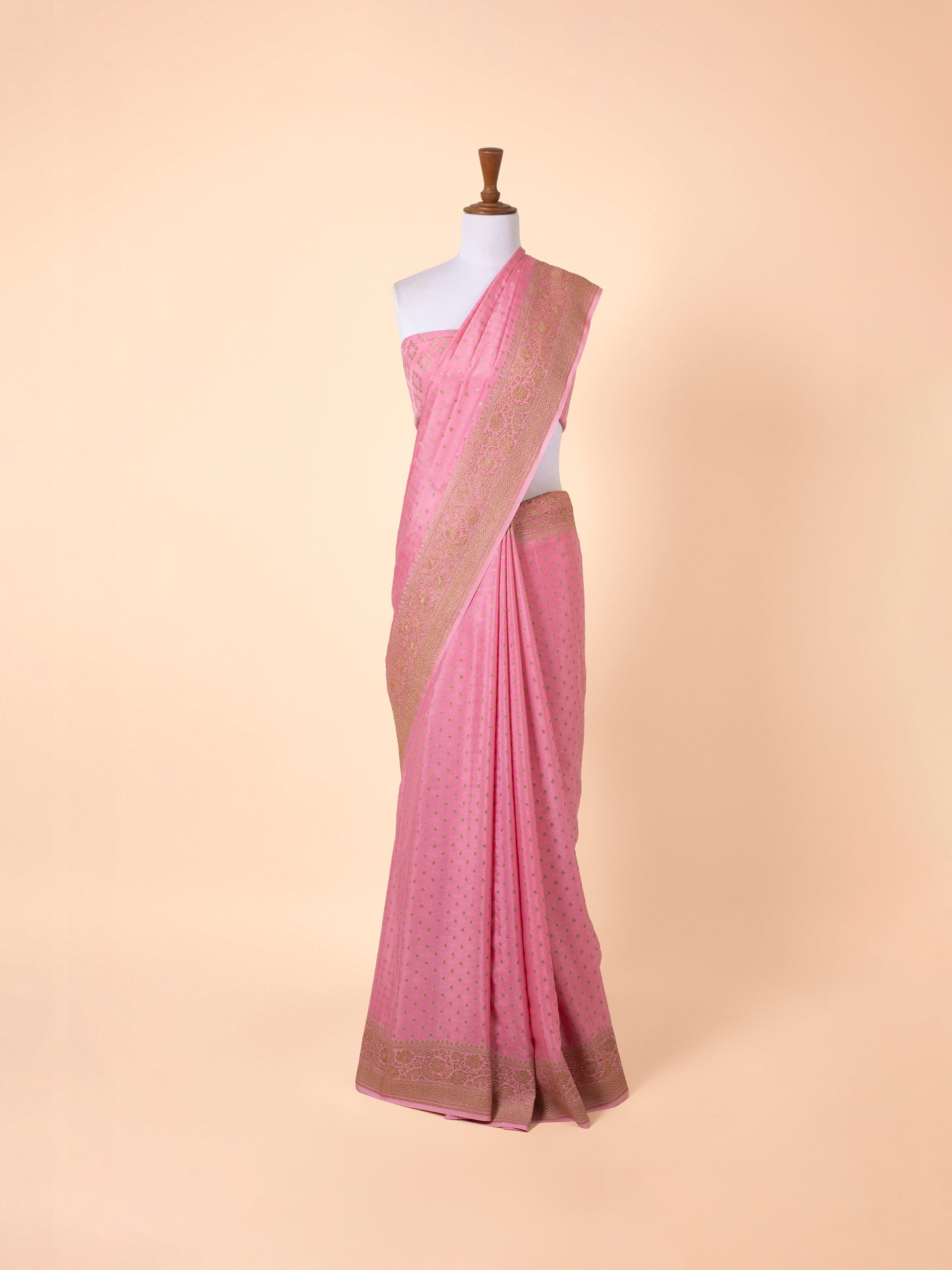 Handwoven Pink Georgette Saree