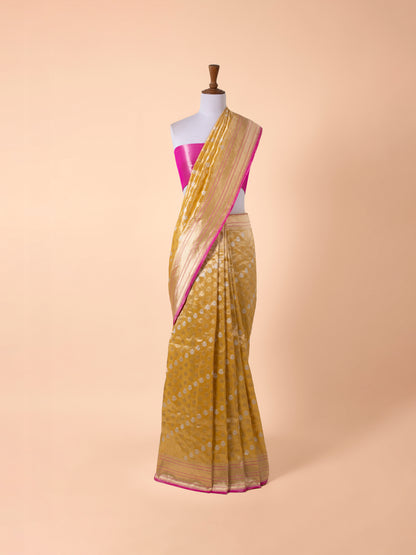 Handwoven Mustard Tissue Saree