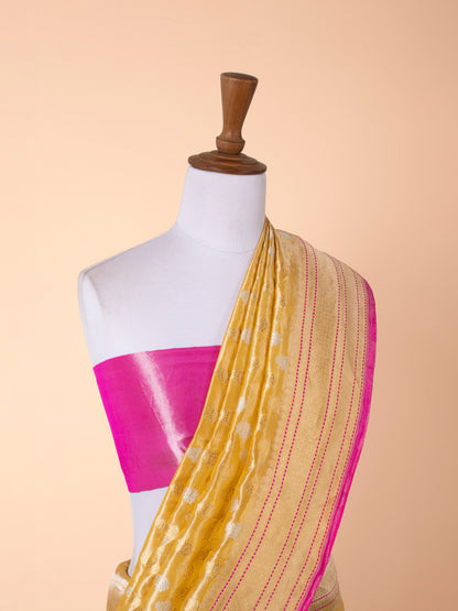 Handwoven Mustard Tissue Saree