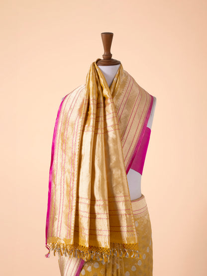 Handwoven Mustard Tissue Saree