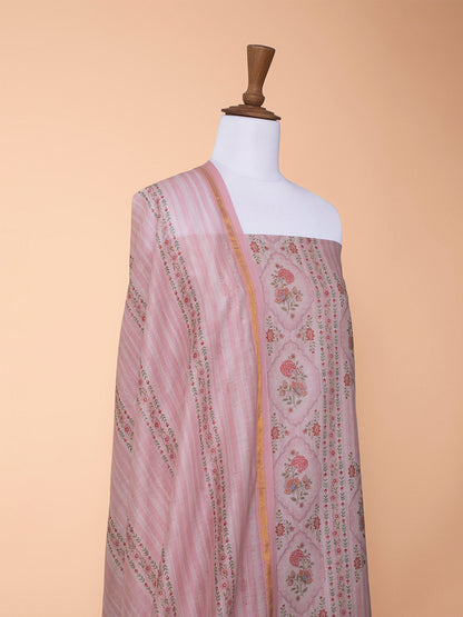 Handwoven Pink Cotton Silk Suit Piece