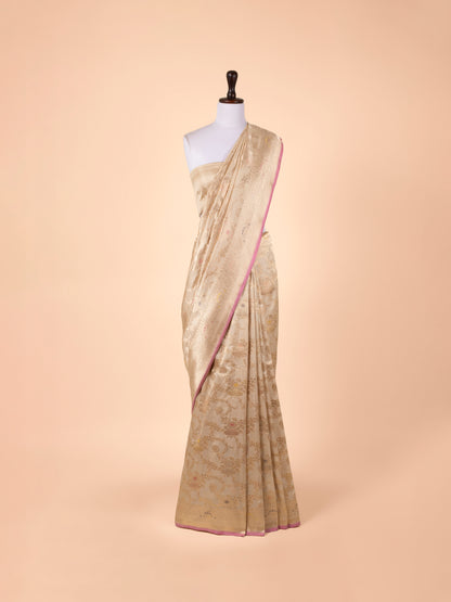 Handwoven Beige Silk Saree