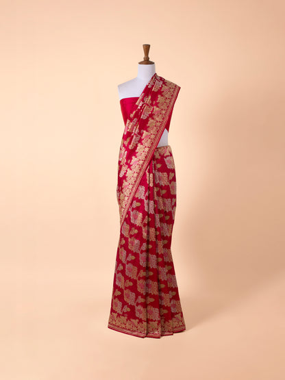 Handwoven Red Silk Saree