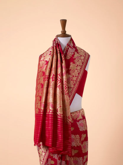 Handwoven Red Silk Saree