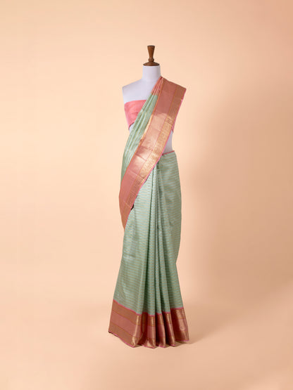 Handwoven Sea Green Kanjivaram Silk Saree