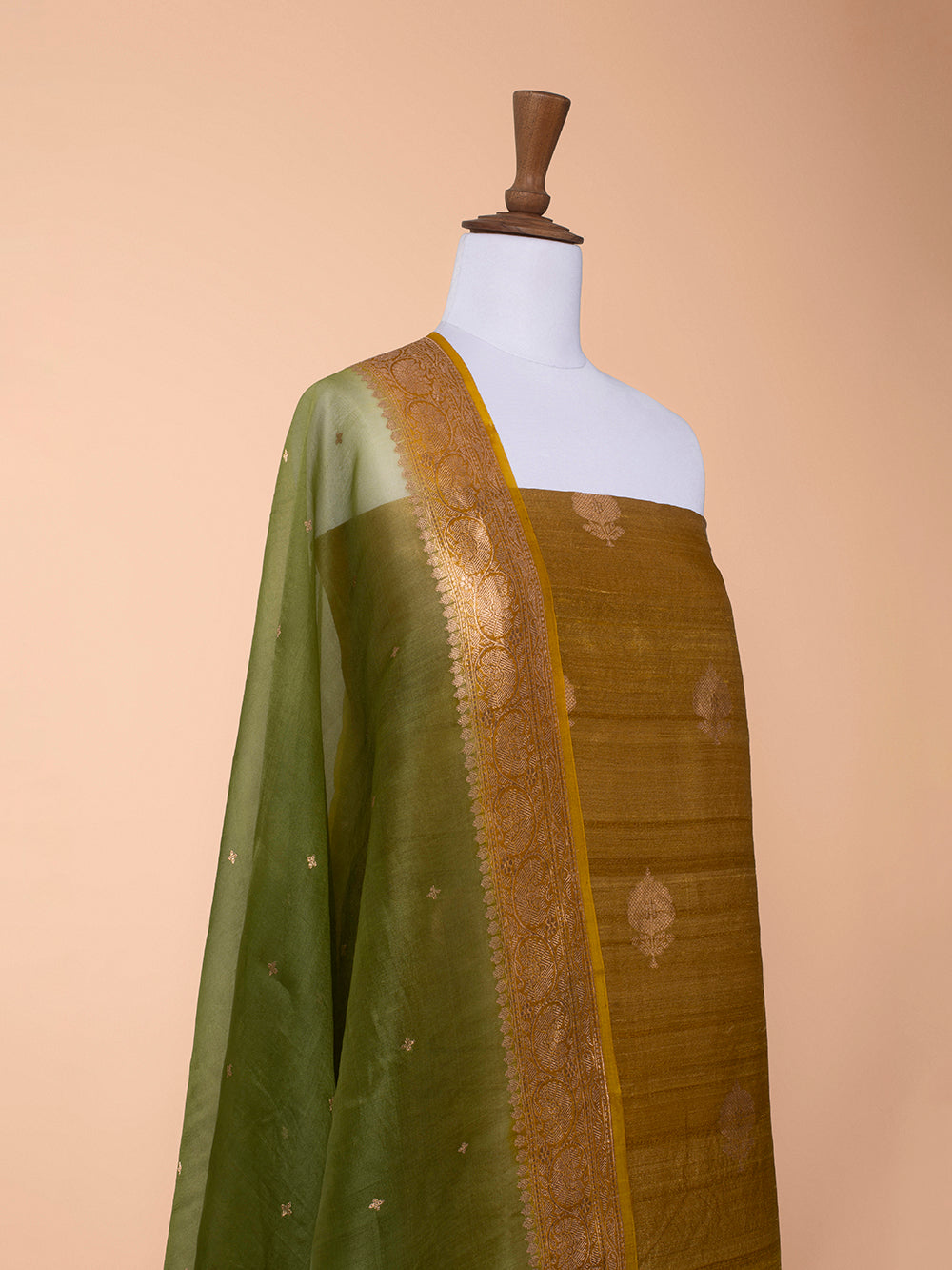 Handwoven Yellow Tussar Silk Suit Piece