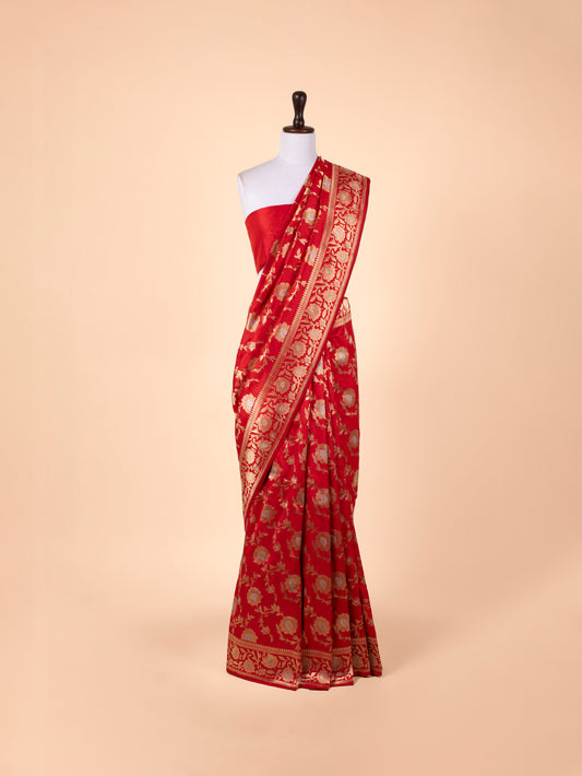 Handwoven Red Silk Saree