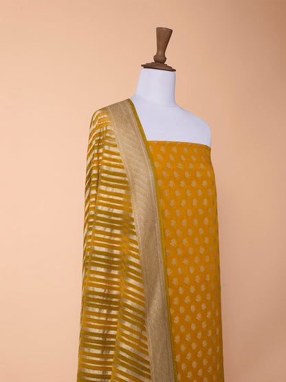 Handwoven Yellow Georgette Silk Suit Piece