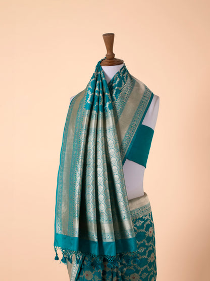 Handwoven Rama Green Silk Saree