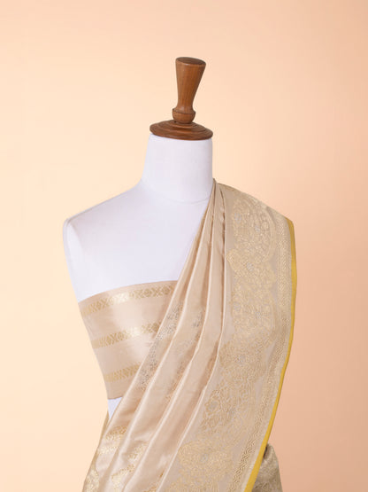 Handwoven Beige Silk Saree