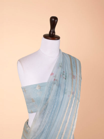 Handwoven Blue Organza Saree