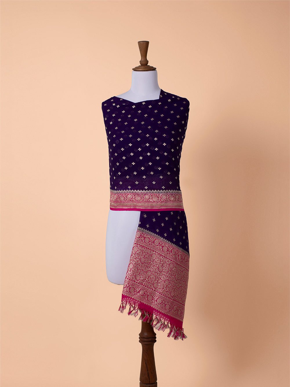 Handwoven Purple Georgette Dupatta