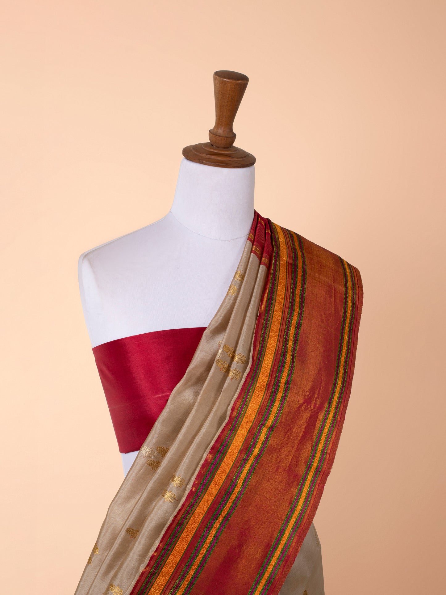 Handwoven Beige Kanjivaram Silk Saree