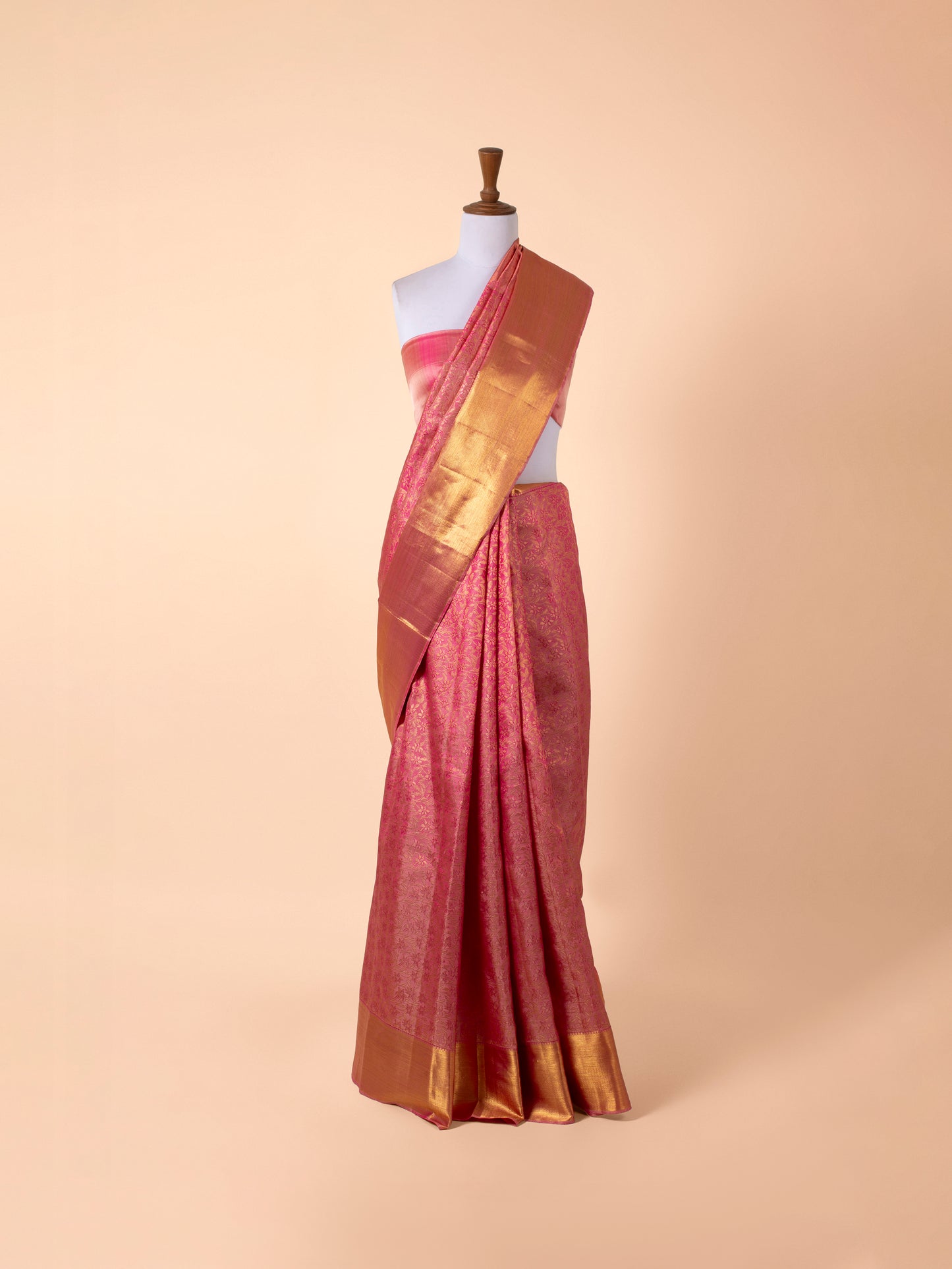 Handwoven Pink Silk Saree