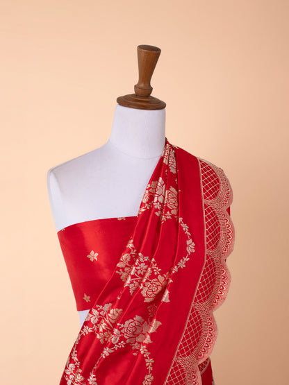 Handwoven Red Silk Saree