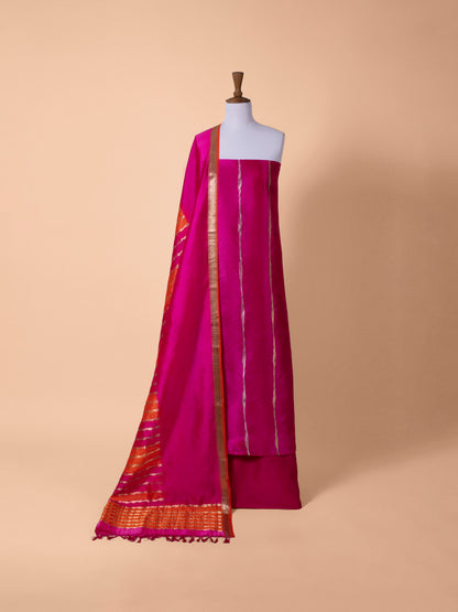 Handwoven Pink Silk  Suit Piece