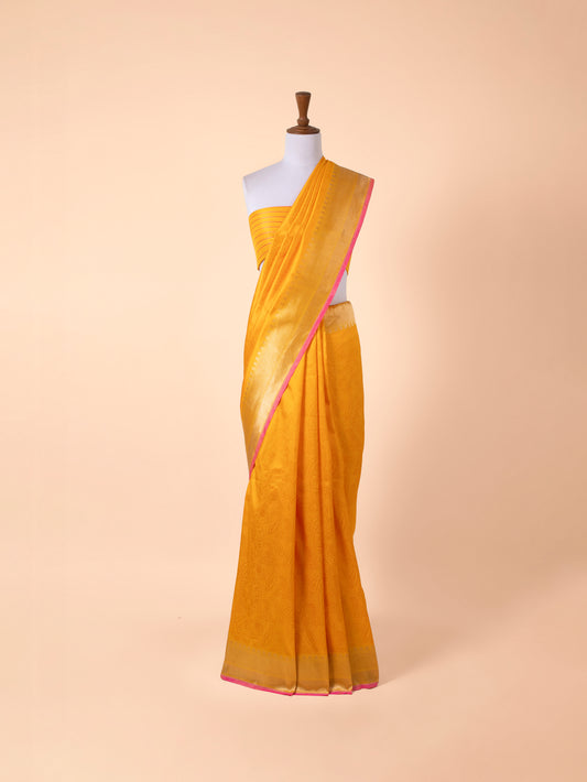 Handwoven Mustard Silk Saree