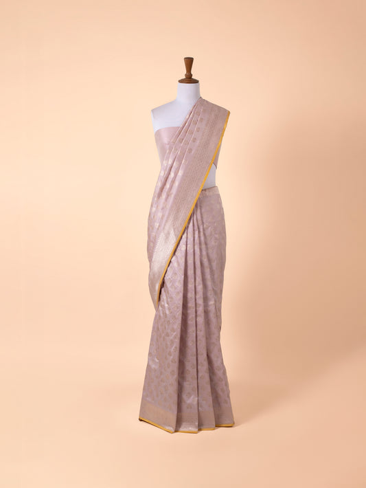 Handwoven Peach Silk  Saree