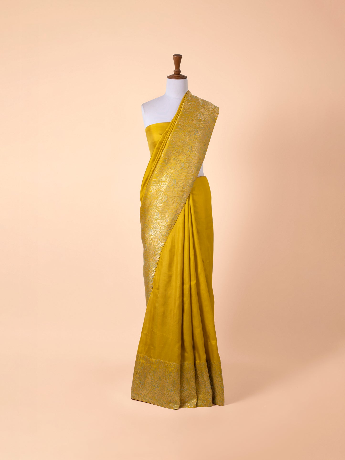 Handwoven Mustard Silk Saree