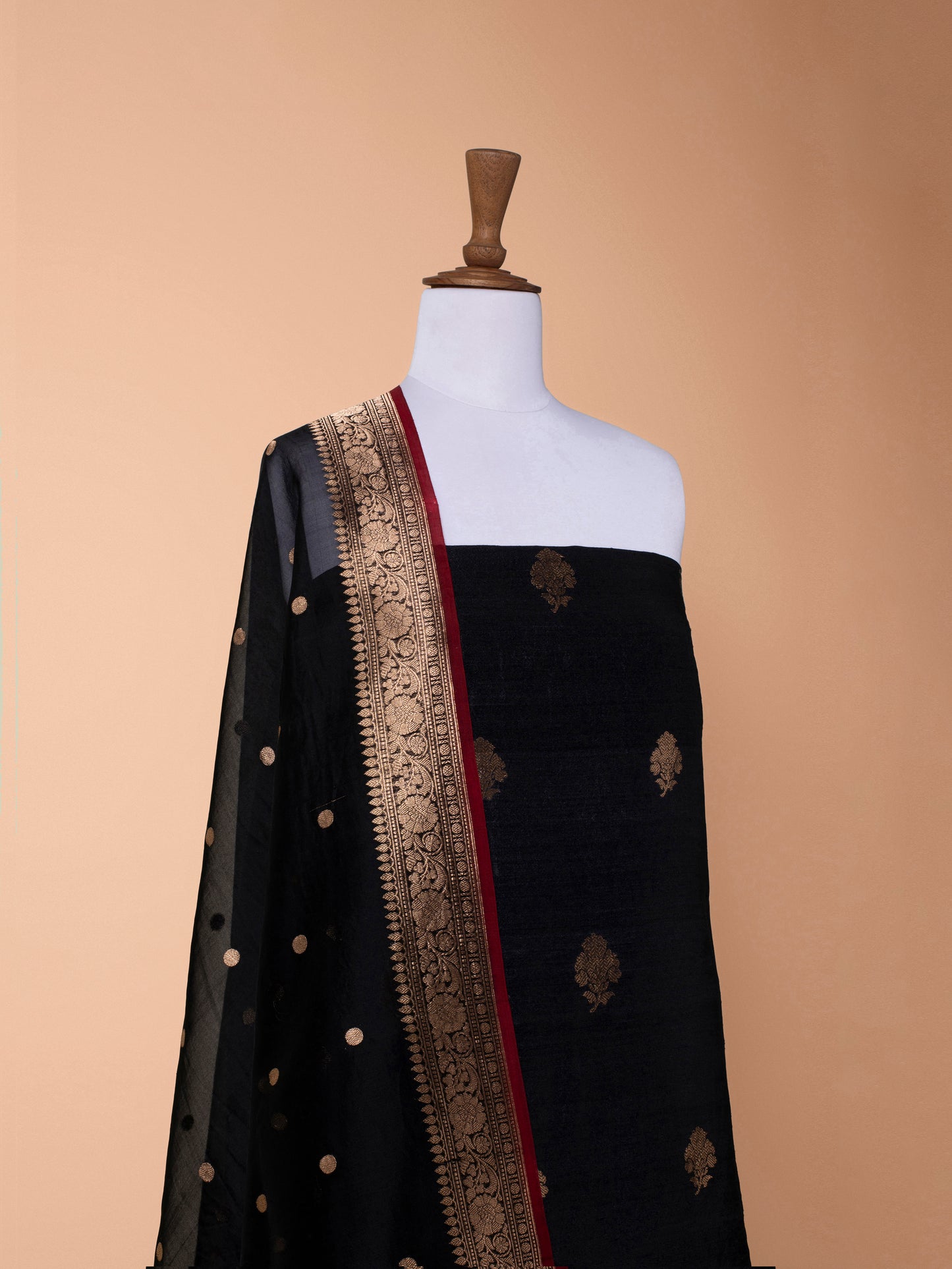 Handwoven Black Silk  Suit Piece