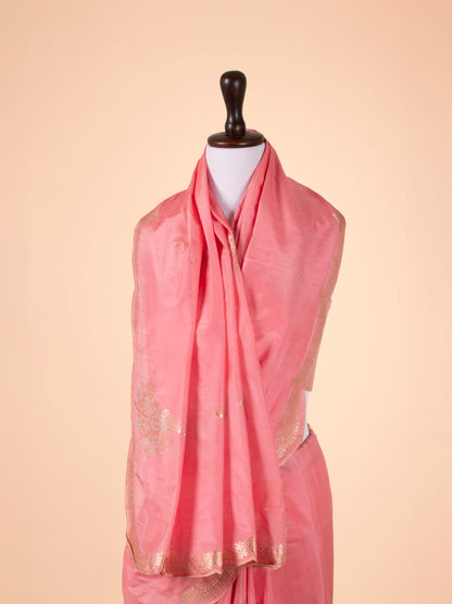 Handwoven Peach Silk Saree