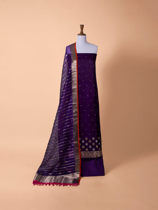 Handwoven Purple silk Suit Piece