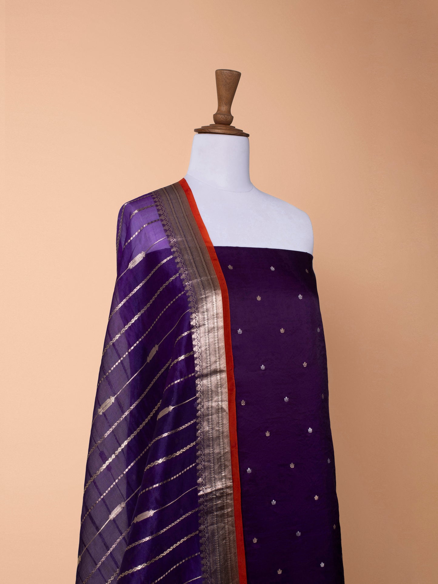Handwoven Purple silk Suit Piece