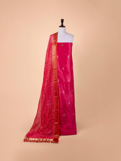 Handwoven Rani Pink Silk Suit