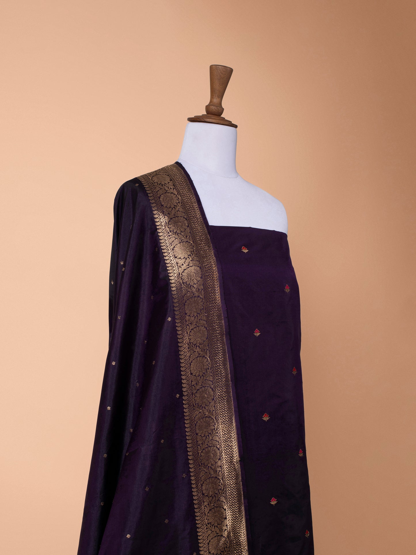 Handwoven Purple Georgette Suit Piece