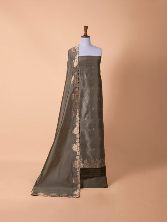 Handwoven Brown Cotton Silk Suit Piece
