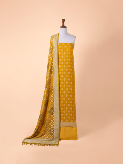 Handwoven Mustard Georgette Suit